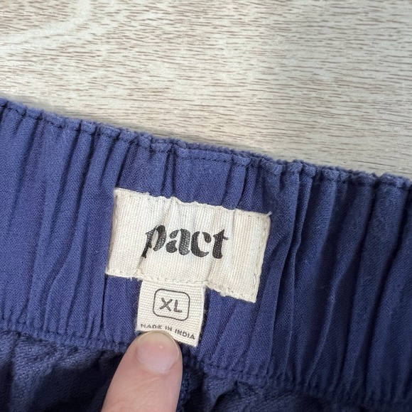 Pact Women's XL Modern Corduroy Wide Leg Pants Ink Blue Organic Cotton High Rise - Picture 9 of 11